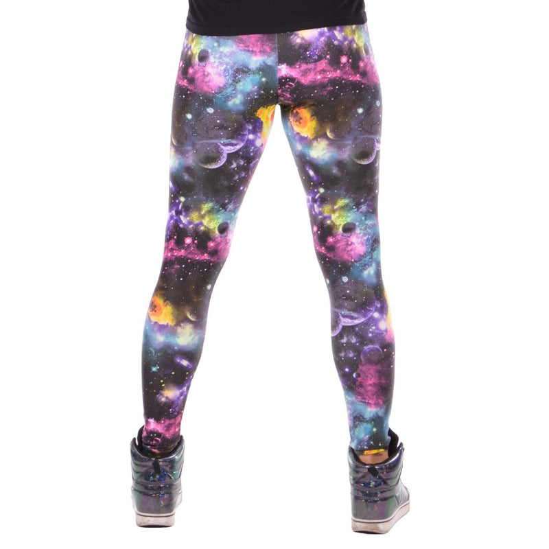 Space: UV Blacklight Reactive Psychedelic Galaxy Meggings - Outer Space Mens Leggings