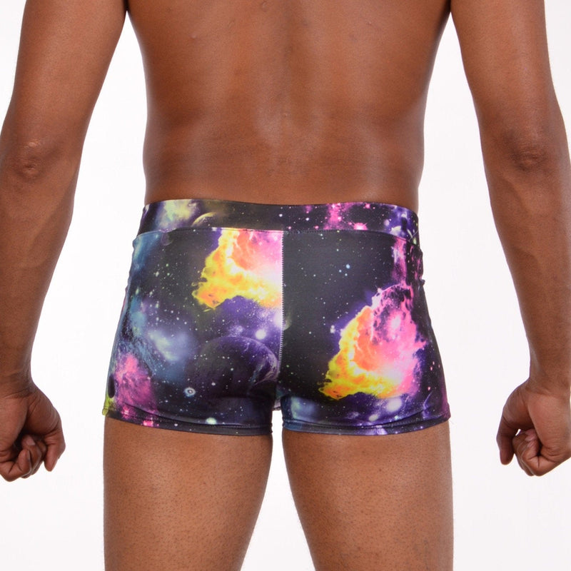 Space UV Intergalactic Brief Swim Trunks With Front Pouch - Made in USA - Festival Clothing