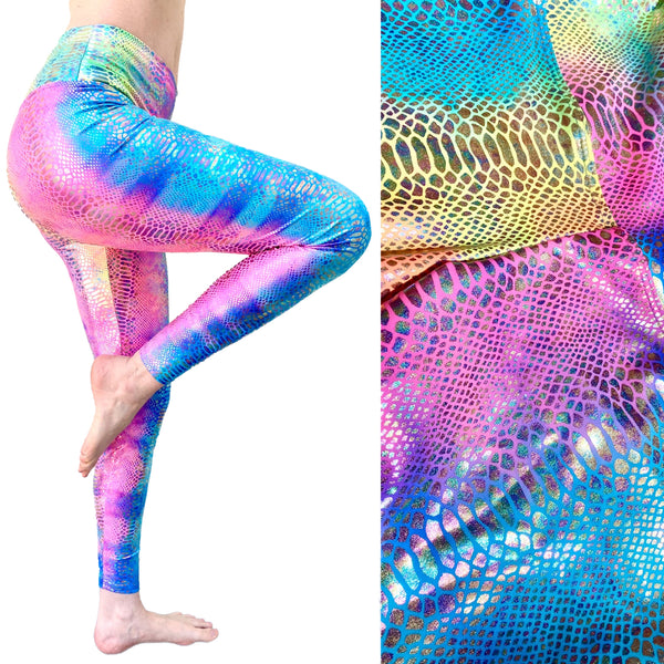 Women's Rainbow Snake Holographic Print Leggings