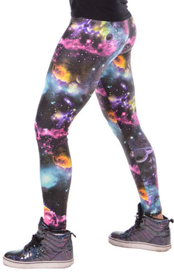 Space: UV Blacklight Reactive Psychedelic Galaxy Meggings - Outer
