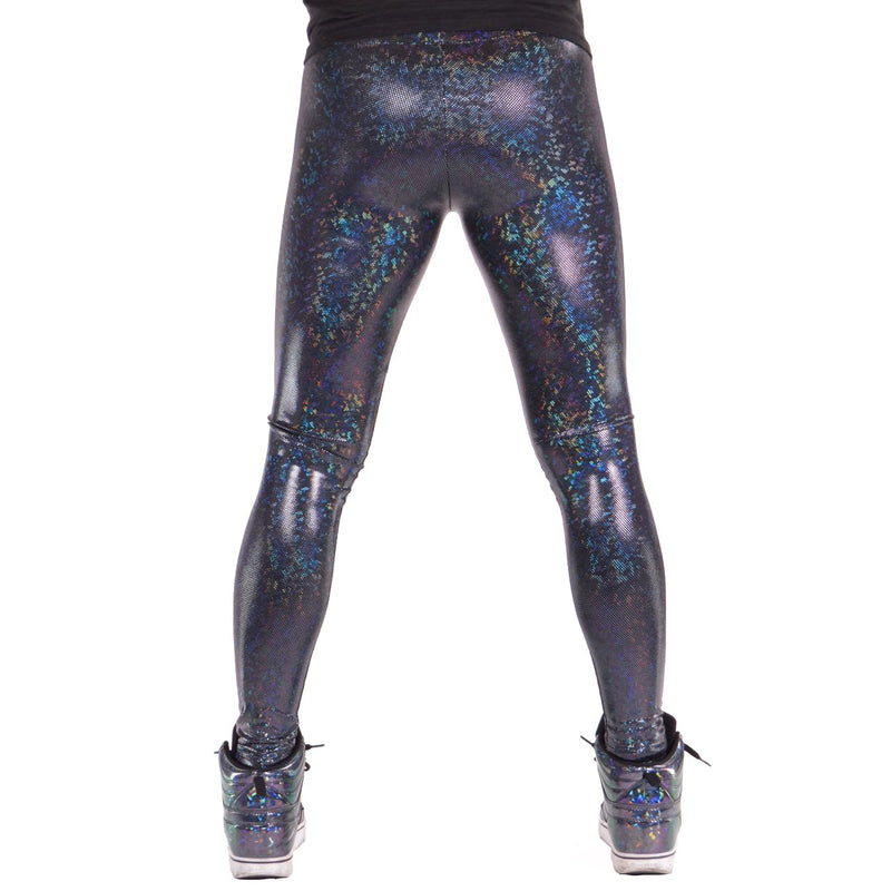 Disco Ball, Holographic, Made in the USA, White, Meggings, Leggings, Burning Man, Festival, Clothing, Men, Revolver Fashion, Los Angeles.