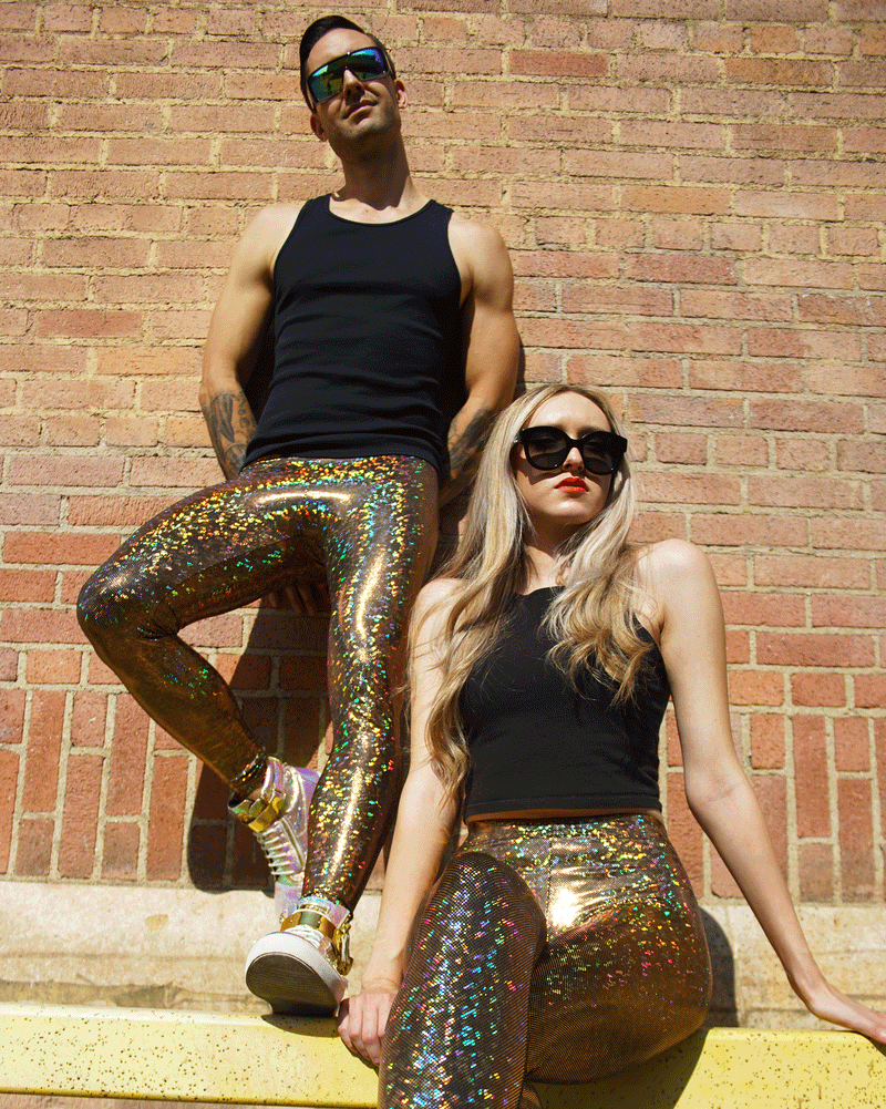 Gold leggings discount