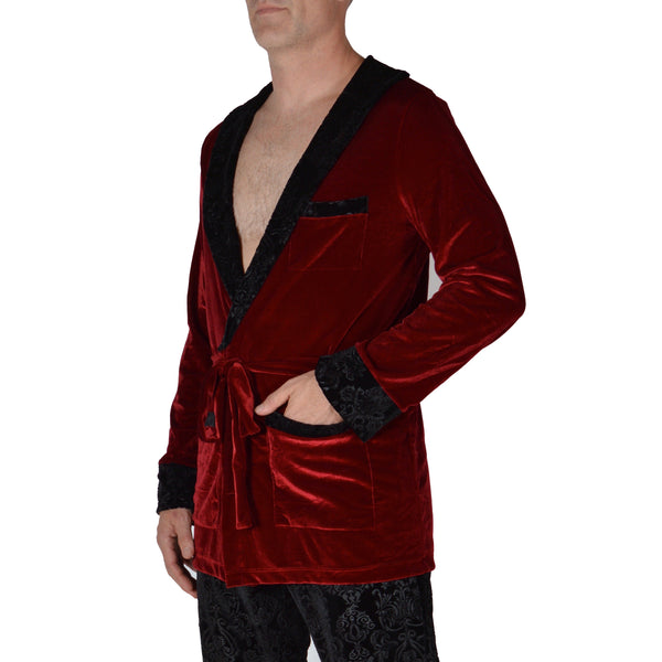 Hugh Hefner Inspired Red Velvet Robe: Great for costume or house party!