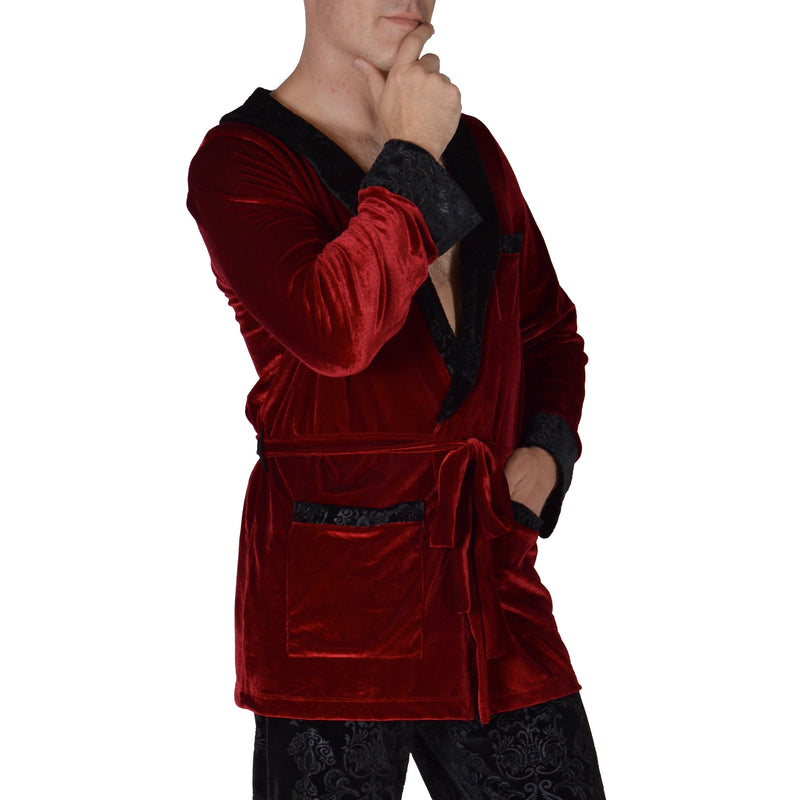 Hugh Hefner Inspired Red Velvet Robe: Great for costume or house party!