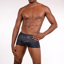 Disco Black Holographic Men's Booty Shorts With Front Pouch - Disco Ba –  Funstigators