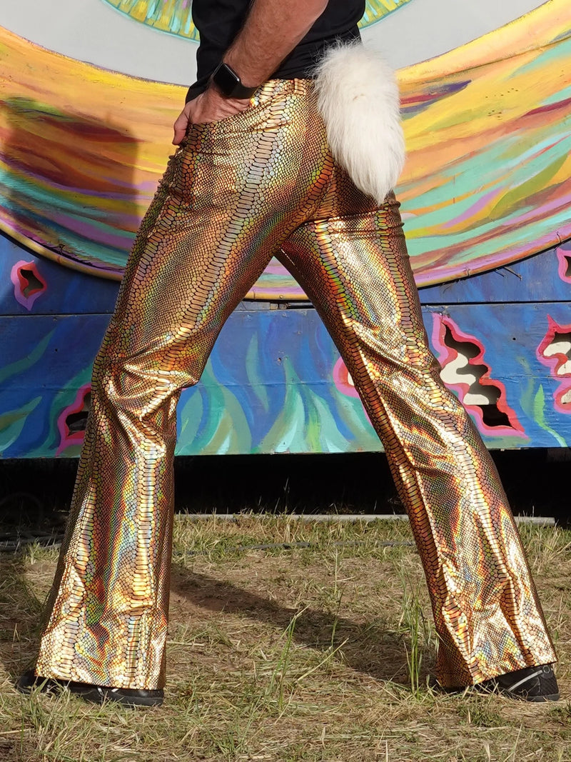 Snake print bell bottom 2025 pants